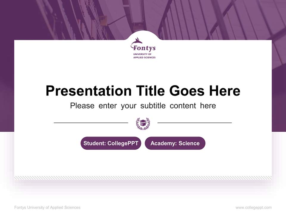 Fontys University of Applied Sciences National Scholarship Defense PPT Template4:3 ratio PPT effect preview image4
