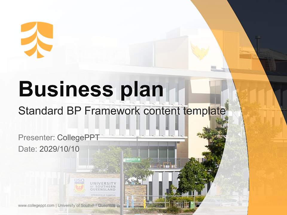 University of Southern Queensland Competition/Entrepreneurship Contest PPT Template4:3 ratio PPT effect preview image9