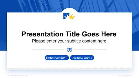 University of the Sunshine Coast National Scholarship Defense PPT Template