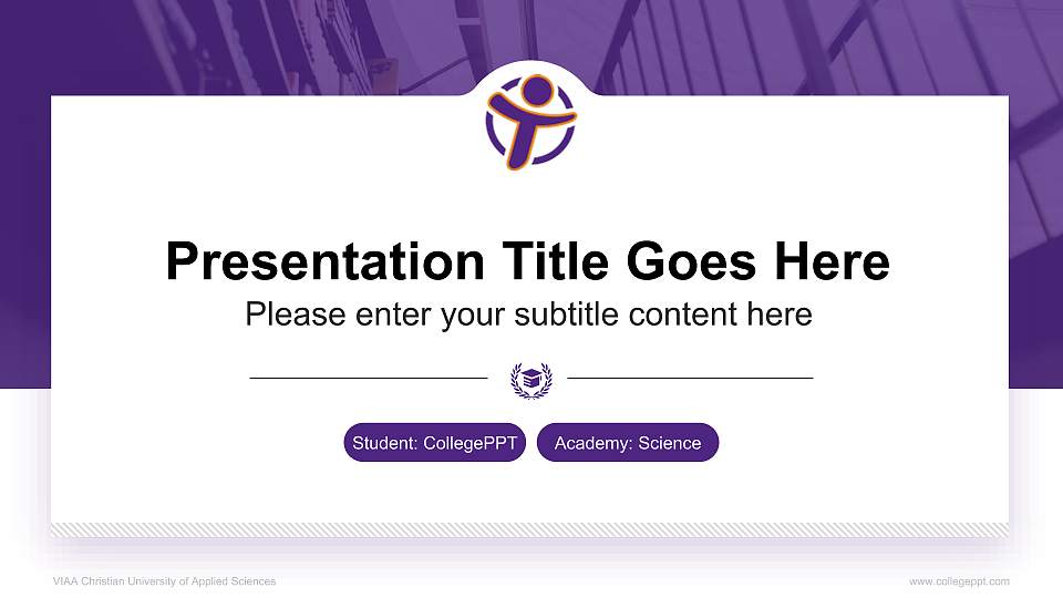 VIAA Christian University of Applied Sciences National Scholarship Defense PPT Template16:9 ratio PPT effect preview image