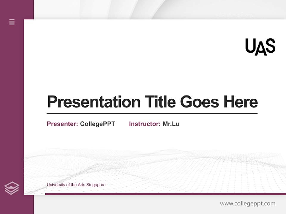 University of the Arts Singapore Thesis Proposal/Graduation Defense PPT Template4:3 ratio PPT effect preview image5
