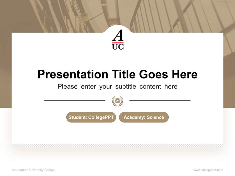 Amsterdam University College National Scholarship Defense PPT Template4:3 ratio PPT effect preview image4