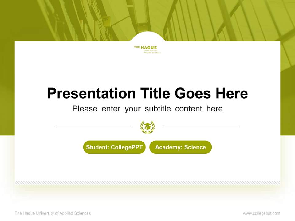 The Hague University of Applied Sciences National Scholarship Defense PPT Template4:3 ratio PPT effect preview image4