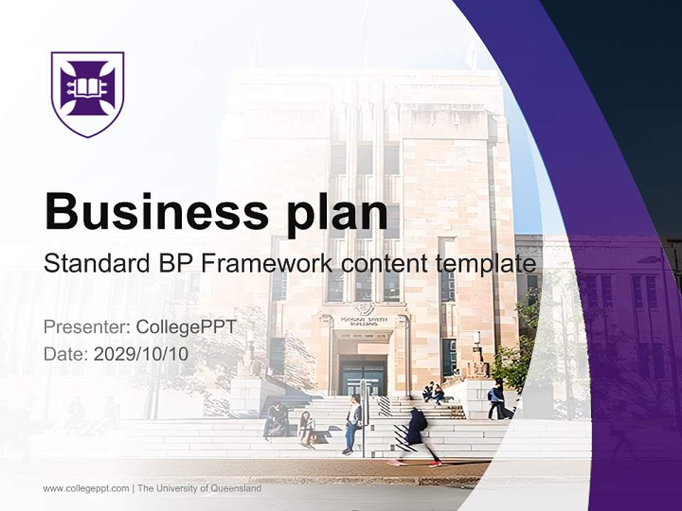 The University of Queensland Competition/Entrepreneurship Contest PPT Template4:3 ratio PPT effect preview image9
