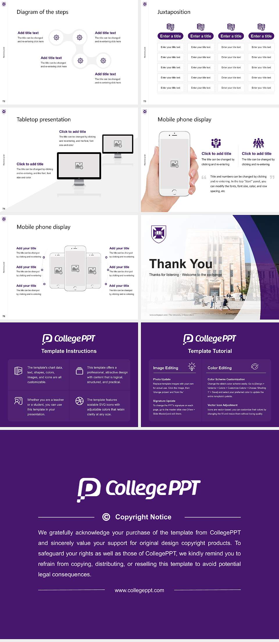 The University of Queensland Competition/Entrepreneurship Contest PPT Template4:3 ratio PPT effect preview image9