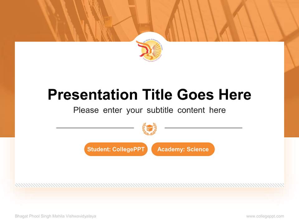 Bhagat Phool Singh Mahila Vishwavidyalaya National Scholarship Defense PPT Template4:3 ratio PPT effect preview image4