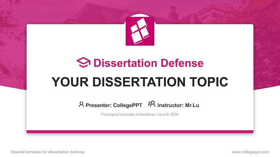 Theological University of Apeldoorn Graduation Thesis Defense PPT Template16:9 ratio PPT effect preview image