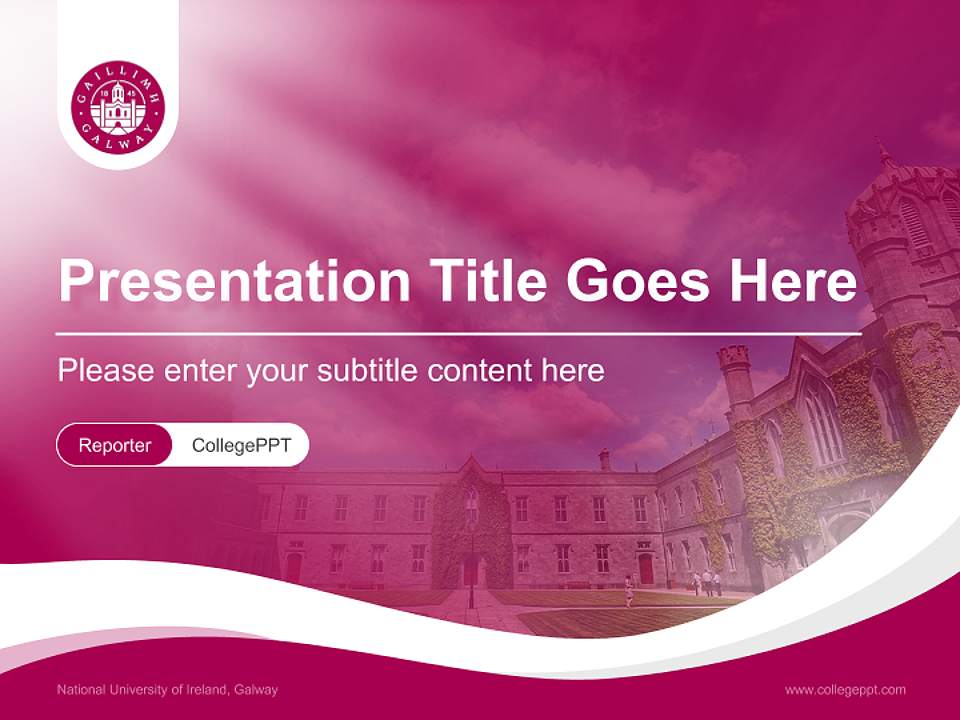 National University of Ireland, Galway Lecture Sharing and Networking Event PPT Template4:3 ratio PPT effect preview image4