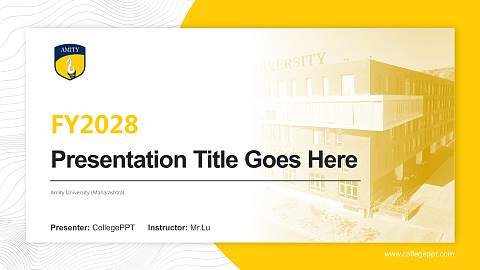 Amity University (Maharashtra) Academic Presentation/Research Findings Report PPT Template