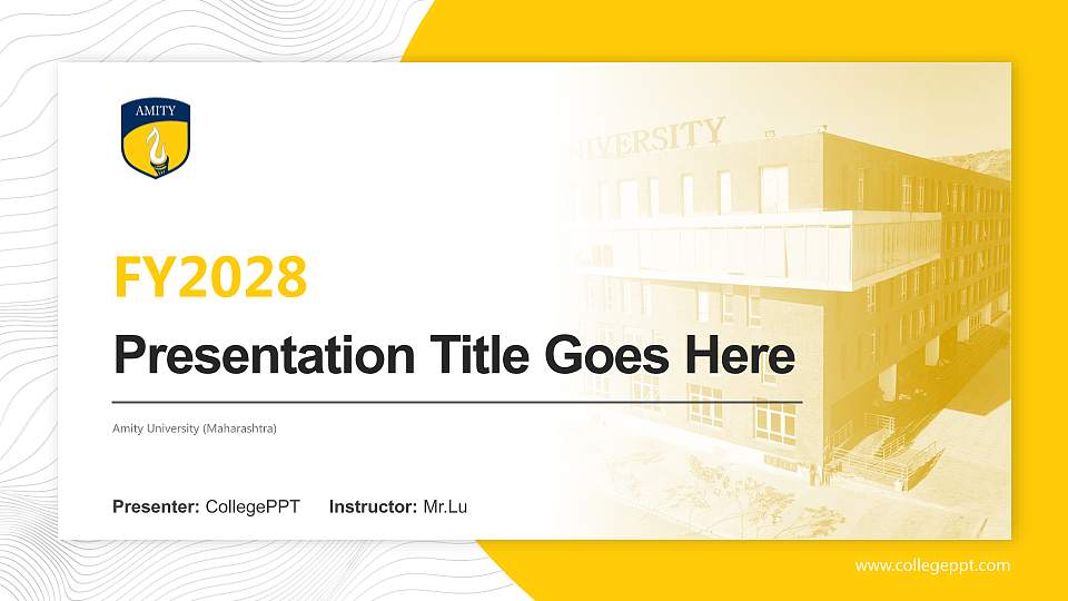 Amity University (Maharashtra) Academic Presentation/Research Findings Report PPT Template16:9 ratio PPT effect preview image