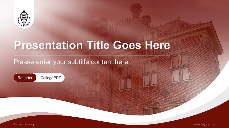 Radboud University Lecture Sharing and Networking Event PPT Template16:9 ratio PPT effect preview image