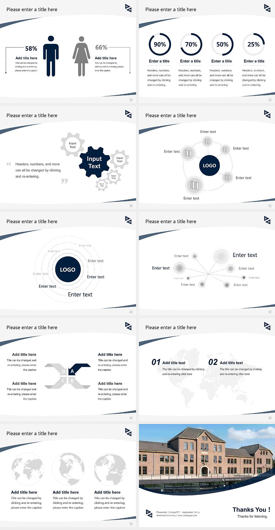 Maastricht University Course/Courseware Creation PPT Template4:3 ratio PPT effect preview image4