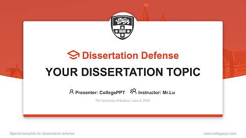 The University of Sydney Graduation Thesis Defense PPT Template