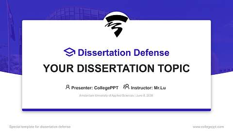 Amsterdam University of Applied Sciences Graduation Thesis Defense PPT Template