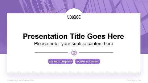 Yoobee College of Creative Innovation National Scholarship Defense PPT Template