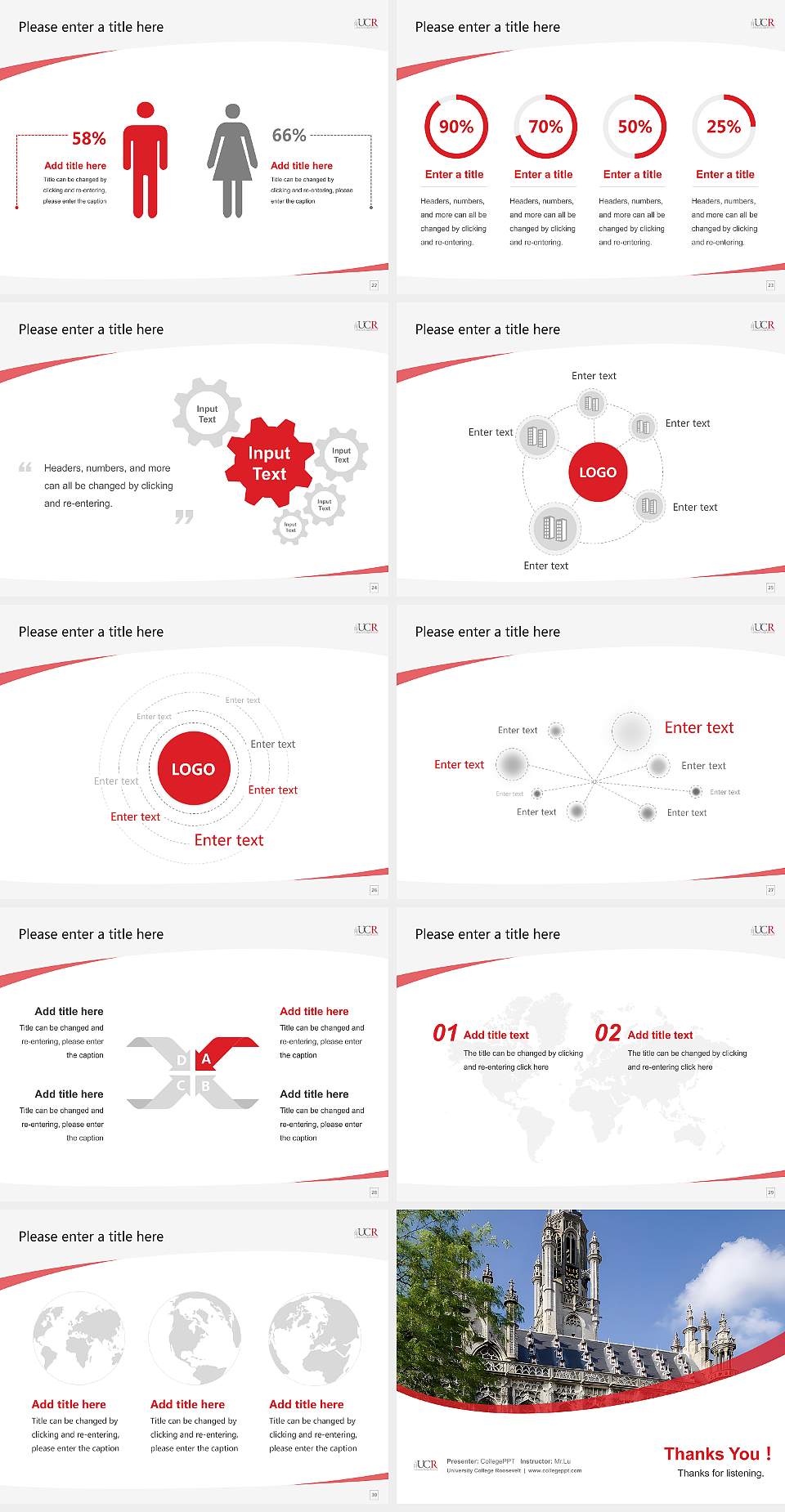 University College Roosevelt Course/Courseware Creation PPT Template4:3 ratio PPT effect preview image4