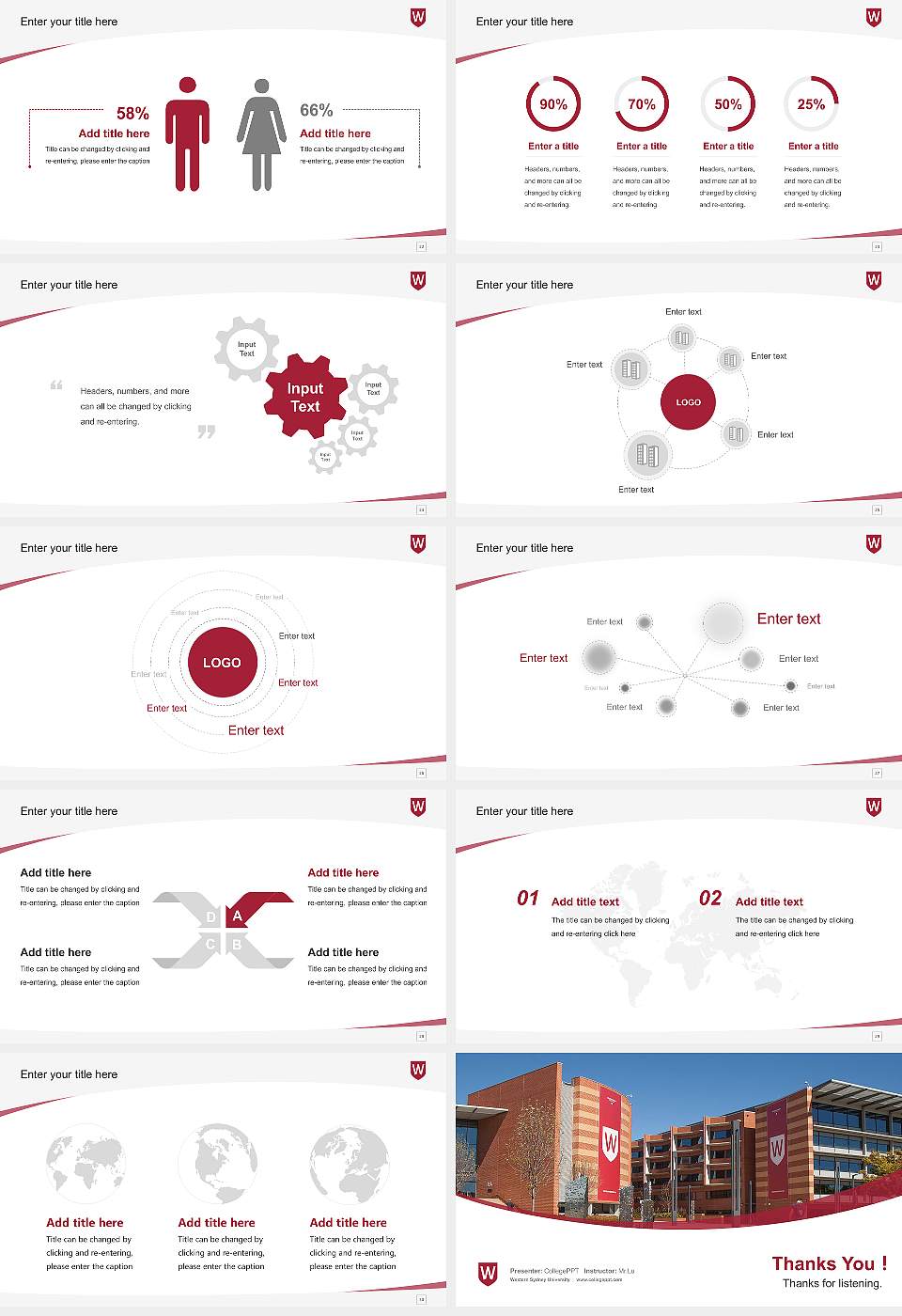 Western Sydney University Course/Courseware Creation PPT Template16:9 ratio PPT effect preview image4