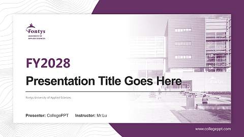Fontys University of Applied Sciences Academic Presentation/Research Findings Report PPT Template