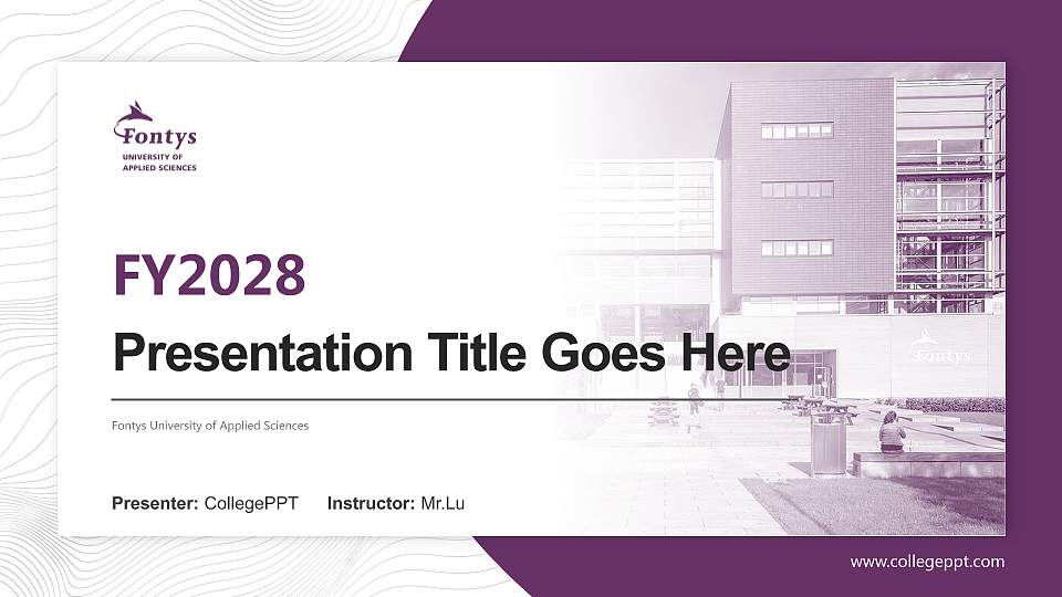 Fontys University of Applied Sciences Academic Presentation/Research Findings Report PPT Template16:9 ratio PPT effect preview image