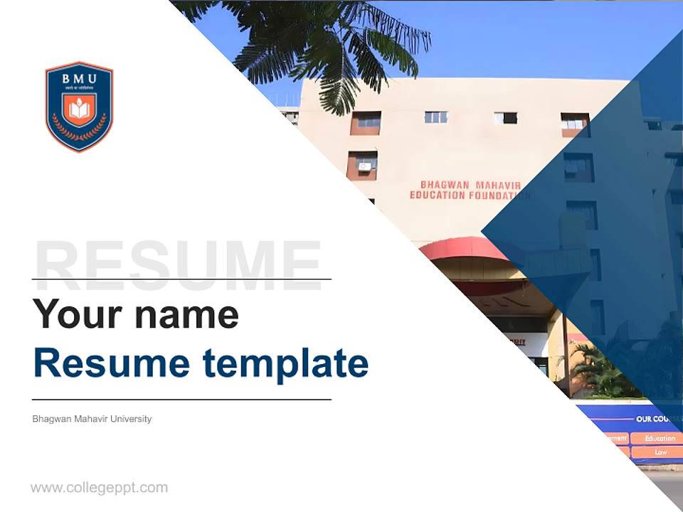 Bhagwan Mahavir University Resume PPT Template4:3 ratio PPT effect preview image5