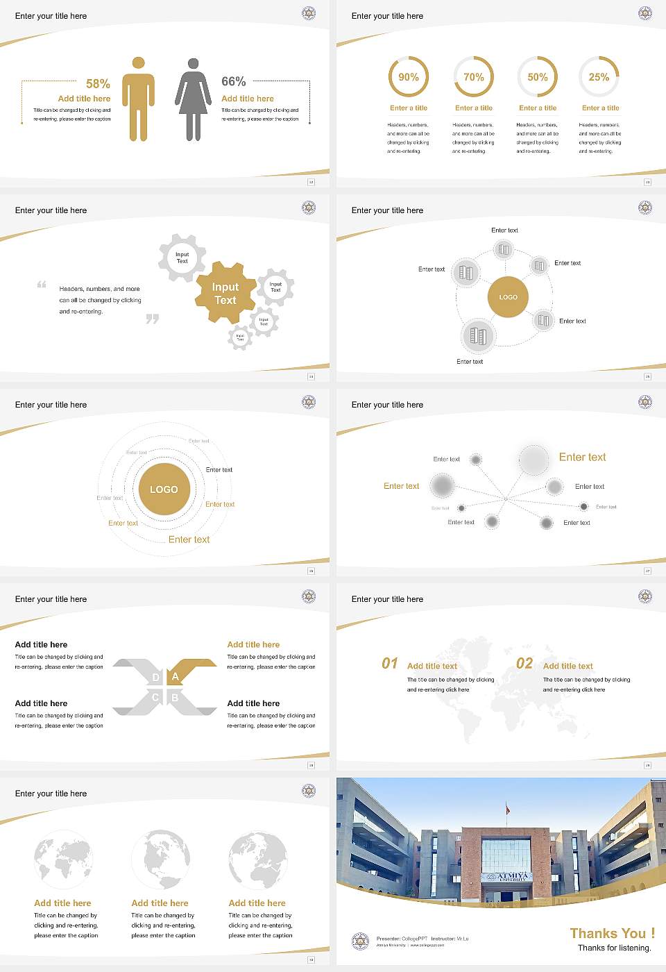 Atmiya University Course/Courseware Creation PPT Template16:9 ratio PPT effect preview image4