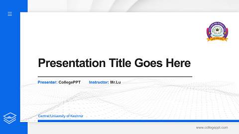 Central University of Kashmir Thesis Proposal/Graduation Defense PPT Template