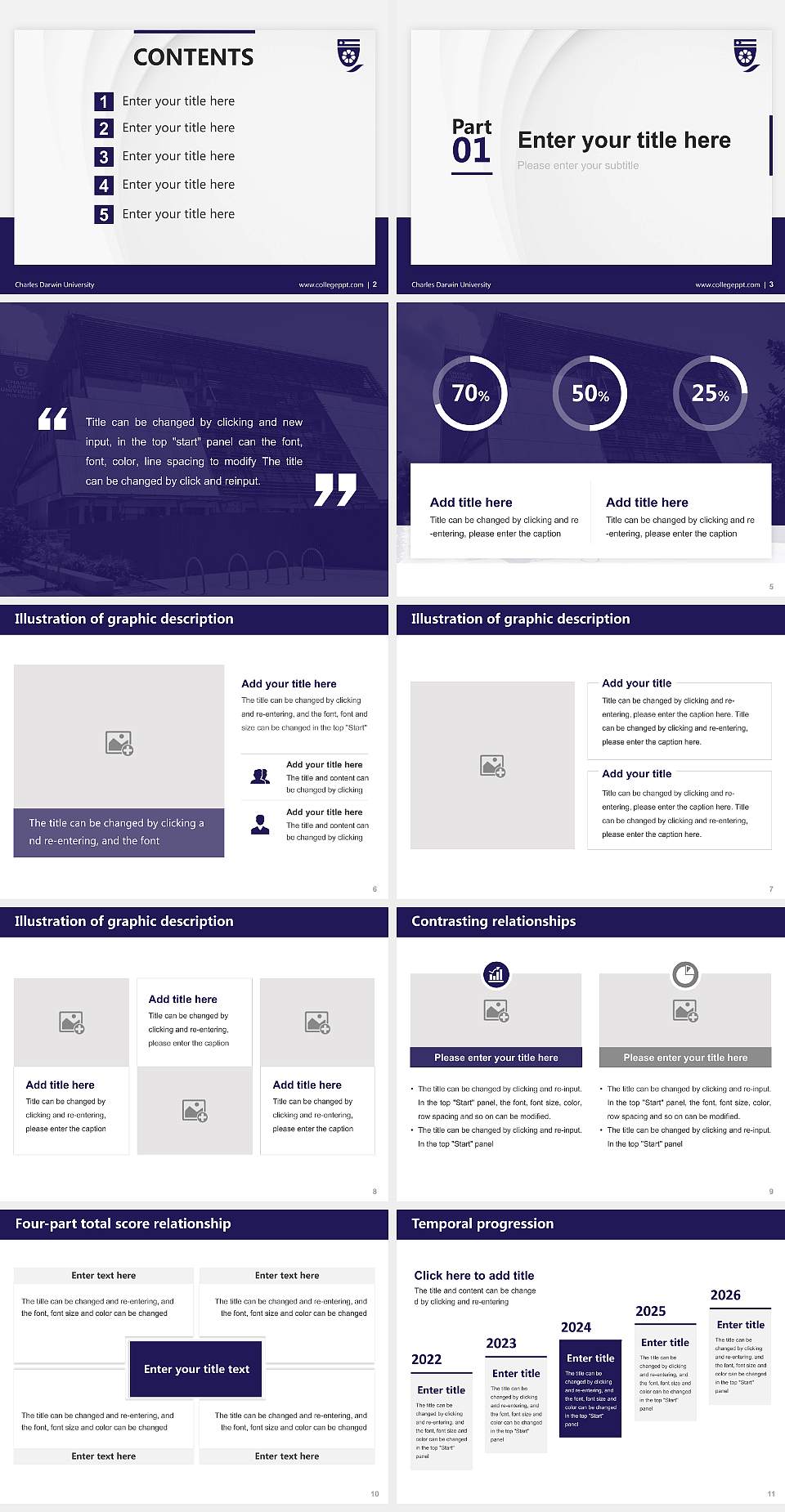 Charles Darwin University Thesis Proposal/Graduation Defense PPT Template4:3 ratio PPT effect preview image2