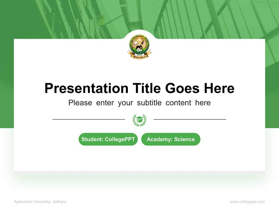 Agriculture University, Jodhpur National Scholarship Defense PPT Template4:3 ratio PPT effect preview image4