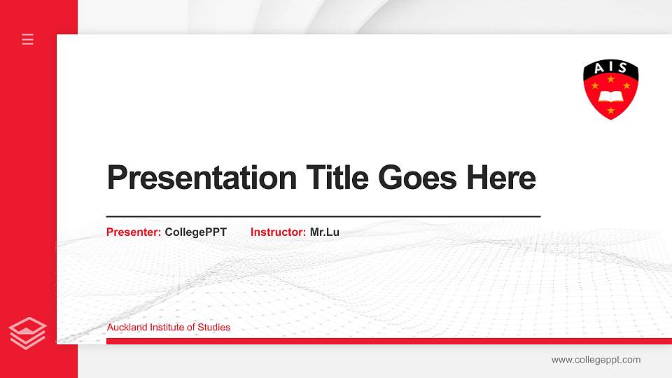 Auckland Institute of Studies Thesis Proposal/Graduation Defense PPT Template16:9 ratio PPT effect preview image