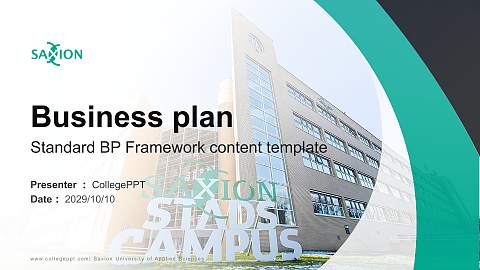 Saxion University of Applied Sciences Competition/Entrepreneurship Contest PPT Template