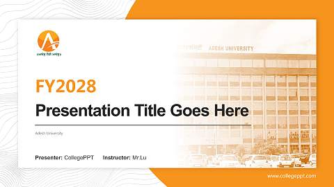 Adesh University Academic Presentation/Research Findings Report PPT Template