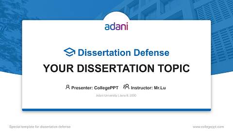 Adani University Graduation Thesis Defense PPT Template
