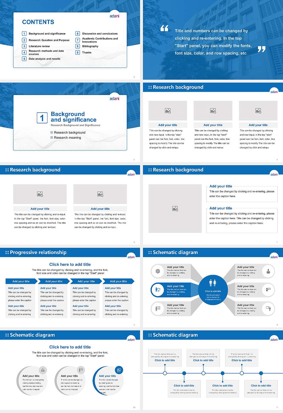 Adani University Graduation Thesis Defense PPT Template16:9 ratio PPT effect preview image2