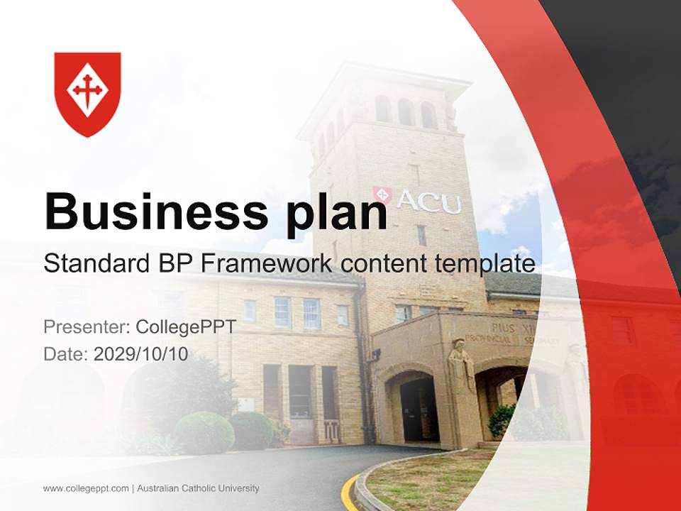 Australian Catholic University Competition/Entrepreneurship Contest PPT Template4:3 ratio PPT effect preview image9