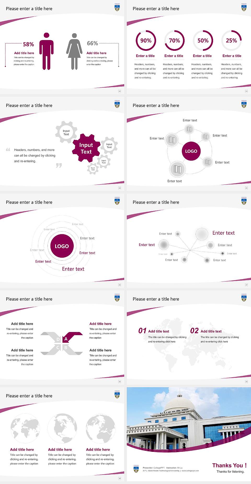 A.P.J. Abdul Kalam Technological University Course/Courseware Creation PPT Template4:3 ratio PPT effect preview image4