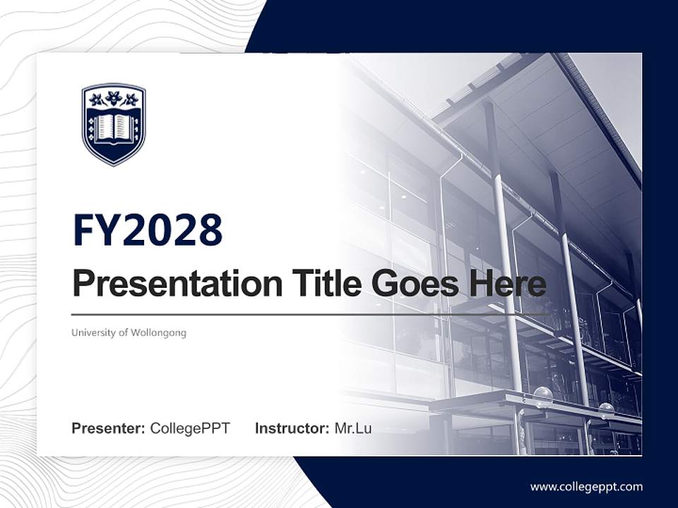 University of Wollongong Academic Presentation/Research Findings Report PPT Template4:3 ratio PPT effect preview image5