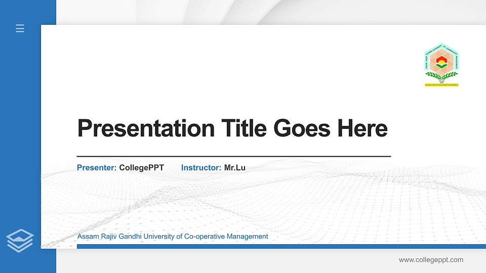 Assam Rajiv Gandhi University of Co-operative Management Thesis Proposal/Graduation Defense PPT Template16:9 ratio PPT effect preview image
