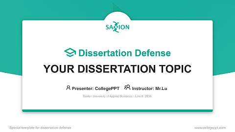 Saxion University of Applied Sciences Graduation Thesis Defense PPT Template