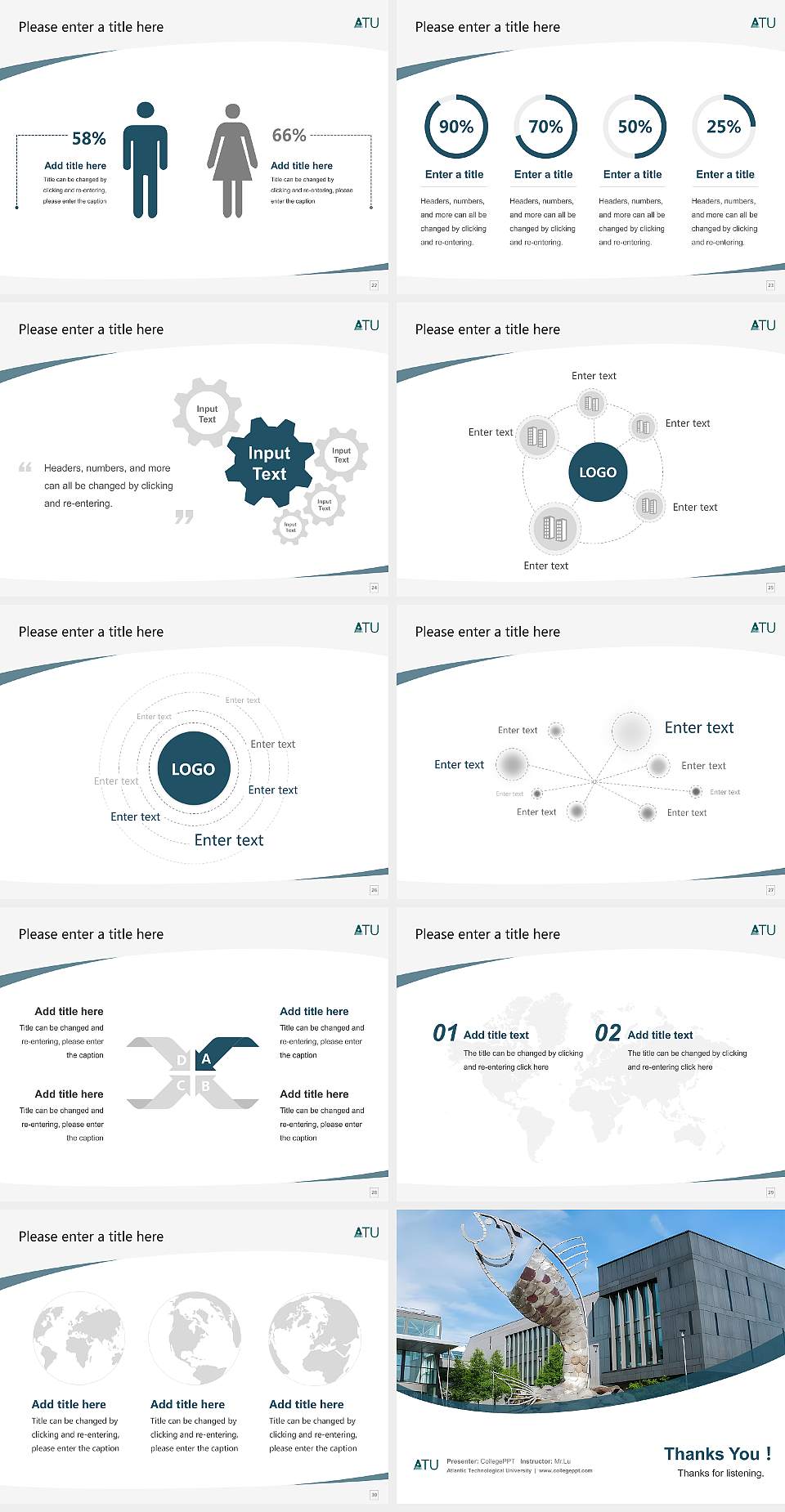 Atlantic Technological University Course/Courseware Creation PPT Template4:3 ratio PPT effect preview image4