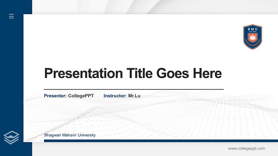 Bhagwan Mahavir University Thesis Proposal/Graduation Defense PPT Template16:9 ratio PPT effect preview image