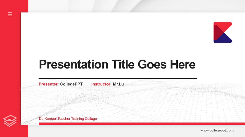 De Kempel Teacher Training College Thesis Proposal/Graduation Defense PPT Template16:9 ratio PPT effect preview image