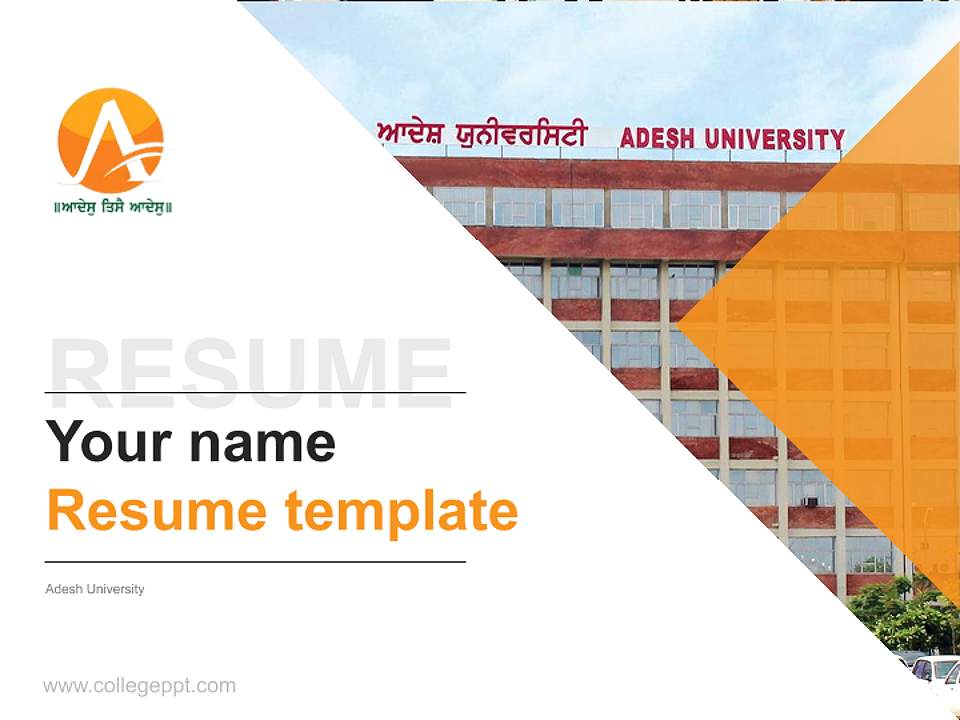 Adesh University Resume PPT Template4:3 ratio PPT effect preview image5