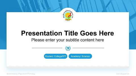 Banda University of Agriculture & Technology National Scholarship Defense PPT Template