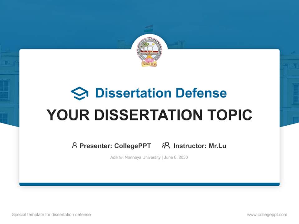 Adikavi Nannaya University Graduation Thesis Defense PPT Template4:3 ratio PPT effect preview image7