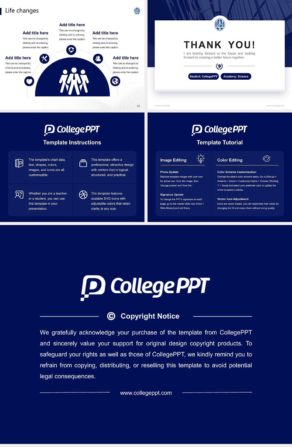 Leiden University National Scholarship Defense PPT Template4:3 ratio PPT effect preview image4