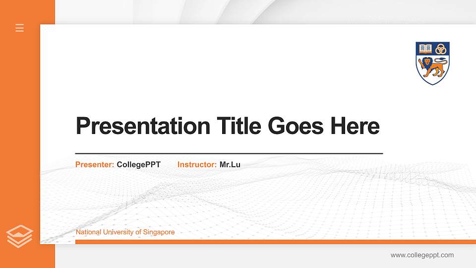 National University of Singapore Thesis Proposal/Graduation Defense PPT Template16:9 ratio PPT effect preview image