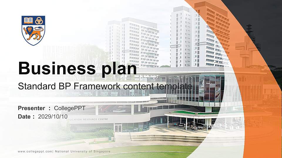 National University of Singapore Competition/Entrepreneurship Contest PPT Template16:9 ratio PPT effect preview image1