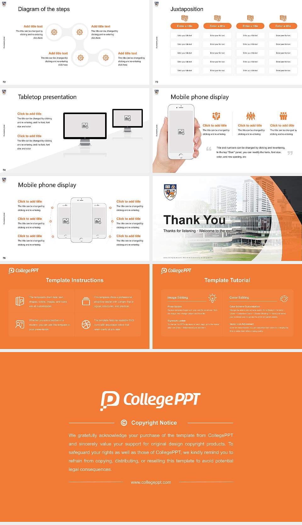 National University of Singapore Competition/Entrepreneurship Contest PPT Template16:9 ratio PPT effect preview image9