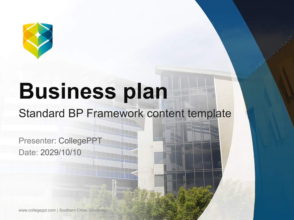Southern Cross University Competition/Entrepreneurship Contest PPT Template4:3 ratio PPT effect preview image9