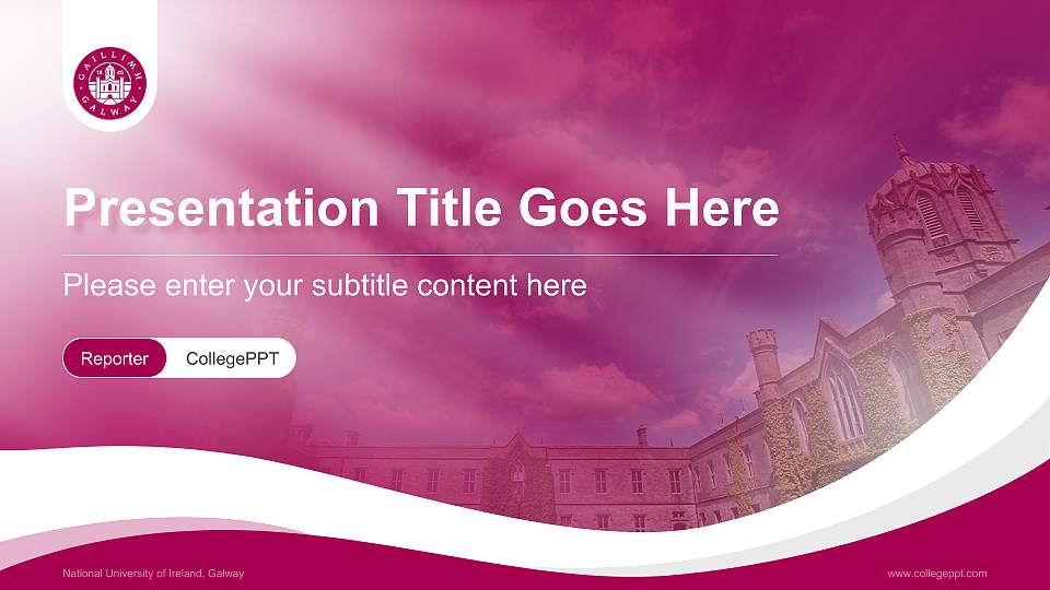 National University of Ireland, Galway Lecture Sharing and Networking Event PPT Template16:9 ratio PPT effect preview image